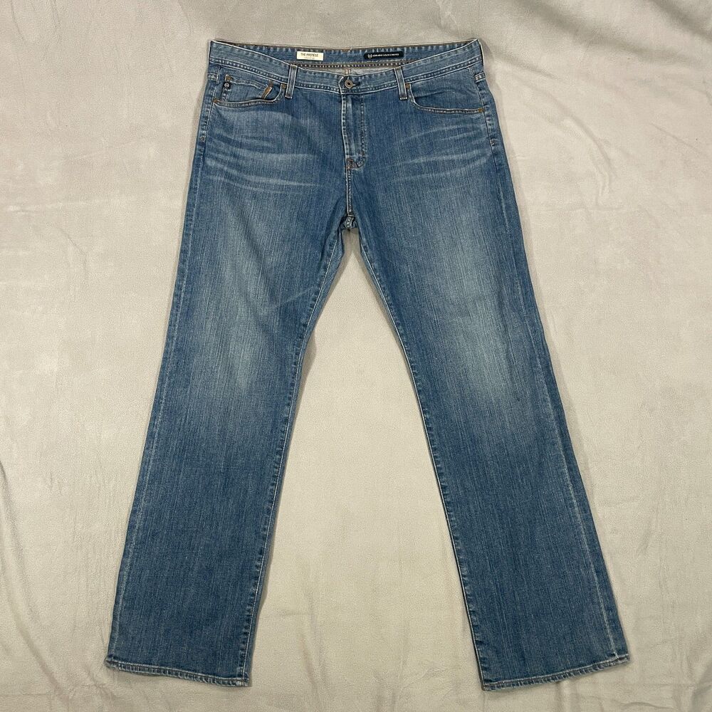 Adriano Goldschmied The Protege Mens 40x34 Blue Straight Medium Wash Jeans